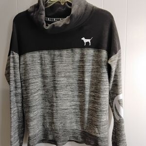 Pink Victoria's Secret Gray and Black Sweatshirt